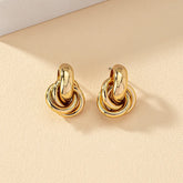 Gold Silver Knot Shiny Plating Trendy Cute Daily Wear Jewelry Earring